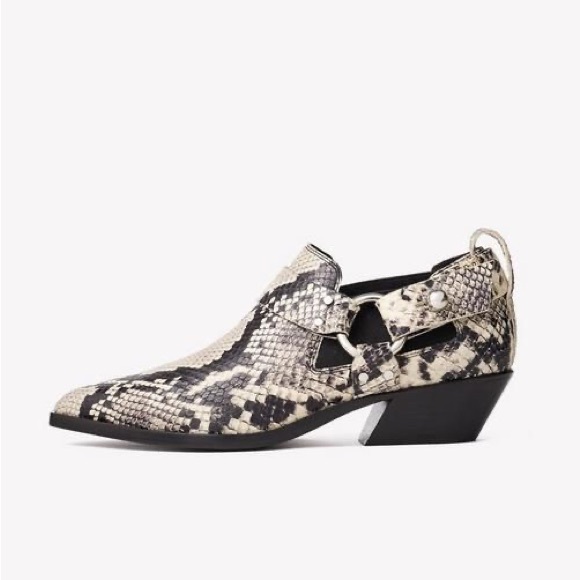 rag & bone Shoes - Rag & Bone Westin Harness Ankle Pointed Toe Boots Snakeskin Exotic New Box $550